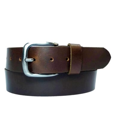 Chocolate brown leather belt