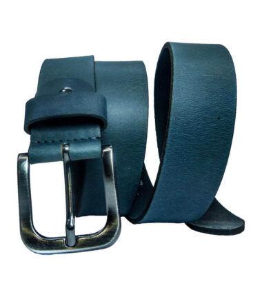Navy blue leather belt