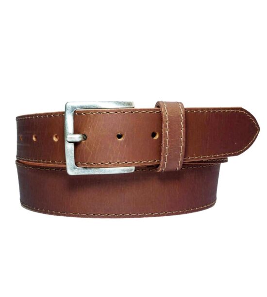 Brown leather belt with stitches | Jeans Belts | $46,65 $37,32