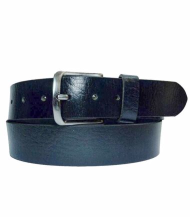 חגורת עור שחורה לג'ינס