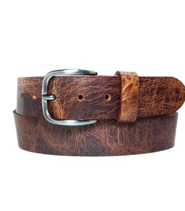 חגורת עור בריג' חום אדמדם