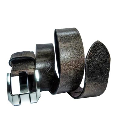 חגורת עור חום חציל עם אבזם דורן