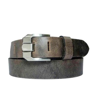 חגורת עור חום חציל עם אבזם דורן