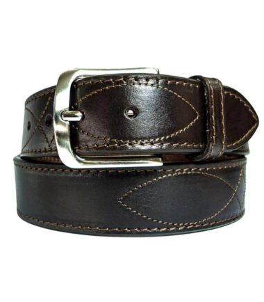 Gun leather belt with ornament