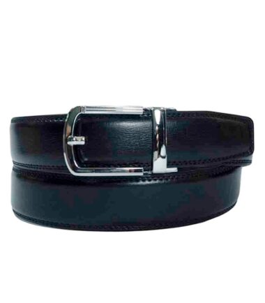 Black clutch belt with automatic buckle