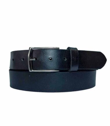 Black dress belt for men