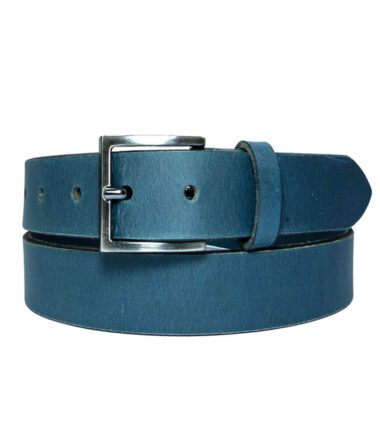 Dark Blue dress leather belt