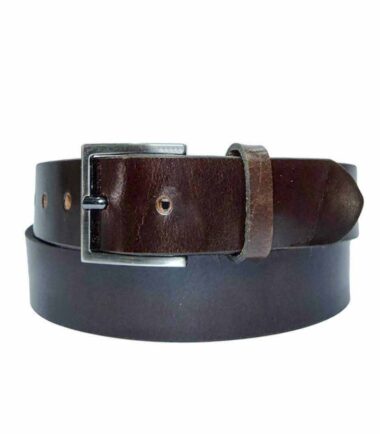 חגורת עור חום שוקולד אלגנטית