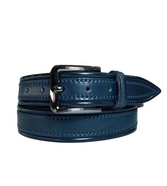 Classic elegant leather belt with stitches