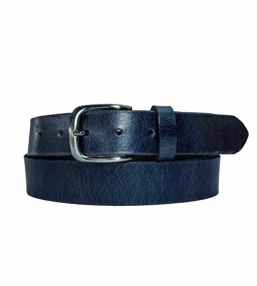 blue leather belt womens