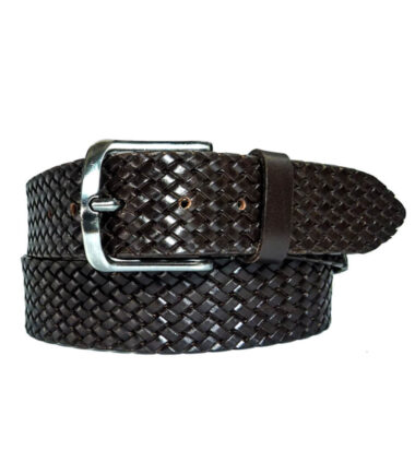 חגורת עור איטלקי קלועה 4 ס"מ