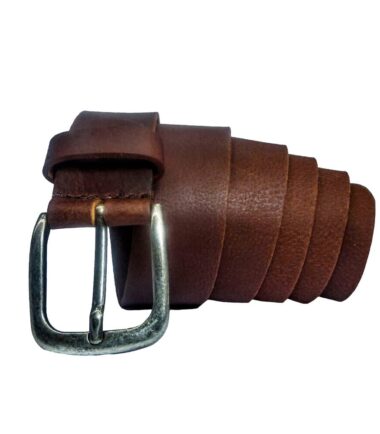 Bright brown soft leather belt