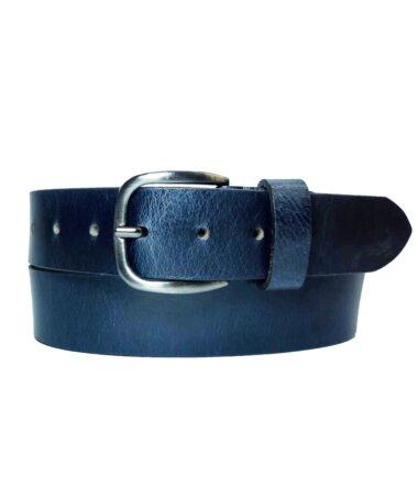 Dark blue  shiny leather belt